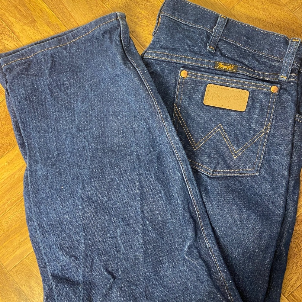 Wrangler Jeans Mens 38x30 Blue 13MWZ Cowboy Cut Straight Leg Western Pants